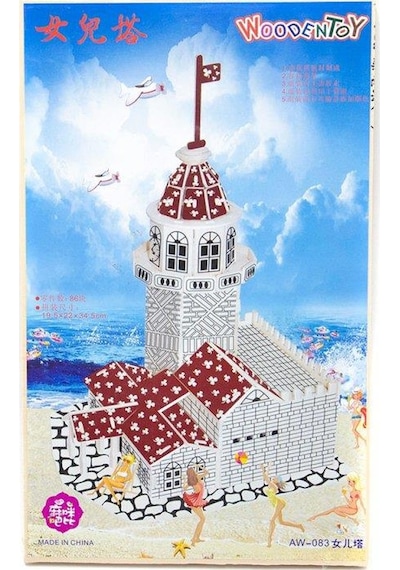 3D Büyük Boy Ahşap Kız Kulesi Maketi Puzzle - Wooden Puzzle Lego
