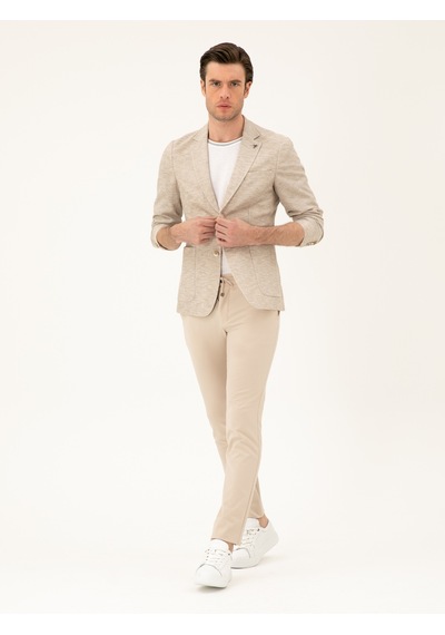 Cacharel Bej Slim Fit Pamuk Karışımlı Ceket