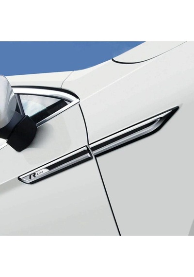 Volkswagen Passat B8 İçin Uyumlu R-Line Çamurluk Bıçak Arma Logo Siyah