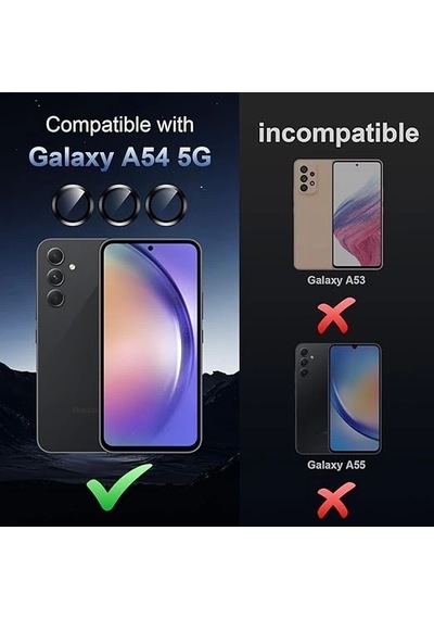 Samsung Uyumlu Galaxy A54 Kamera Koruyucu Temperli Cam Parlak Lens Koruma Eko Cl-07