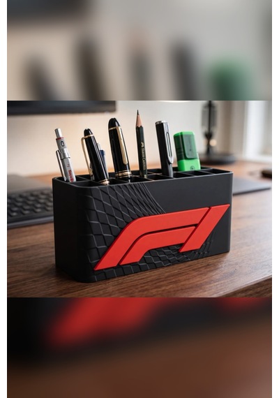 Zeroxo Yarış Temalı Masaüstü Kalemlik Organizer 14x7 Cm Petek Desenli Çok Renkli