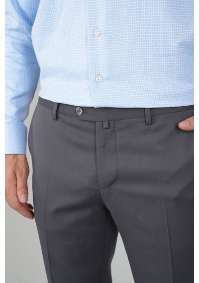 Bisse Gri Yün Dokuma Erkek Klasik Pantolon Ppnk25ynos001 D55 Gri