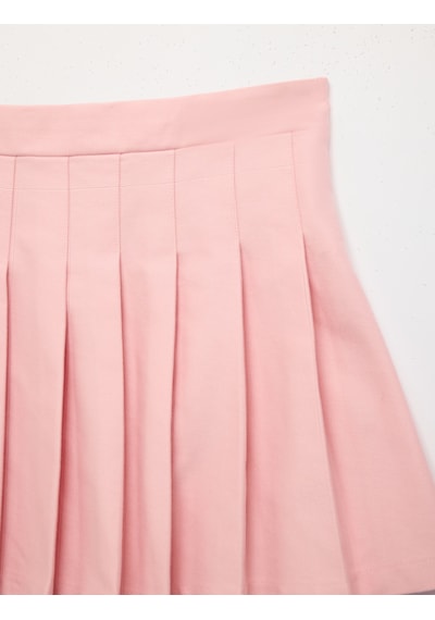 Koton Pamuklu Kalın Pileli Basic Mini Etek Pembe 6skg70007aw Gül