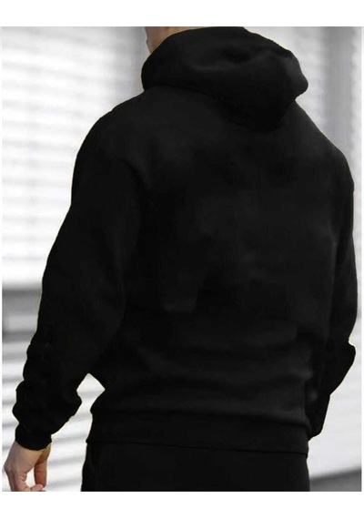 Buy Center Erkek Siyah Kapüşonlu Sweatshirt Black Baskılı SIYAH