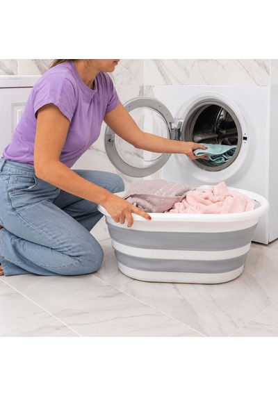 27 Litre Katlanabilir Çamaşır Sepeti, Yer Kaplamaz Pratik Kirli Ve Temiz Çamaşır Sepeti, Banyo Çamaşır Odası Organizeri, Çok Amaçlı Katlanır Sepet Çok Renkli