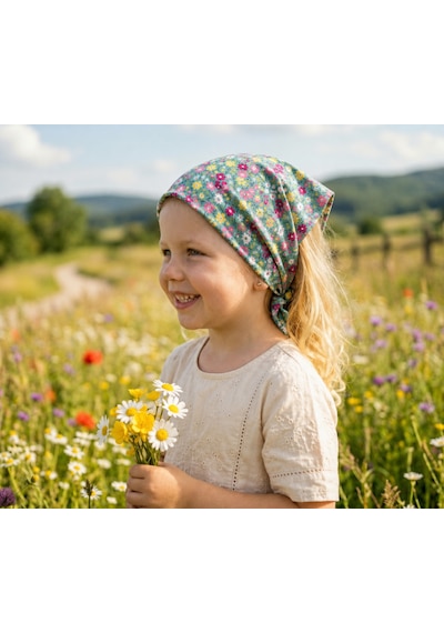 Kız Çocuk Bandana %100 Pamuk Mint Yeşili