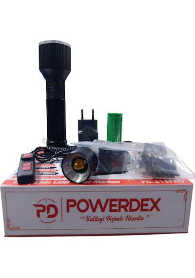 Powerdex Pd-615 Pro 30w & 2400 Lümen Profesyonel Zoomlu El & Tüfk Avcı Feneri Siyah