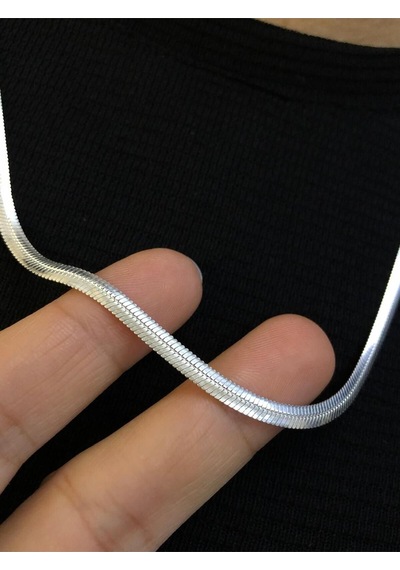 3.5mm İtalyan Bombeli Ezme 925 Ayar Gümüş Işıklı Kutuda Sevgiliye Eşe Babaya Kolye