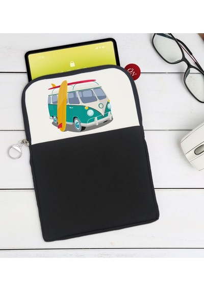 Bk Gift Klasik Araç Tasarımlı Taşınabilir Koruyucu Tablet Kılıfı & Organizer Çanta - Siyah-3
