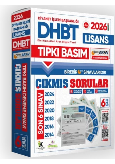 2026 Kpss-dhbt Lisans ÖSYM Çıkmış Soru Tıpkı Basım 6’lı Kitapçık Türkiye Geneli Deneme Paketi