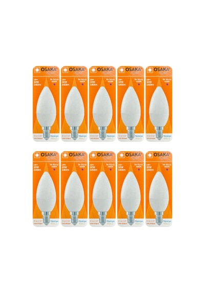 6w 50w Günışığı 4000k E14 Duylu Led Mum Ampul, 10 Adet Diğer
