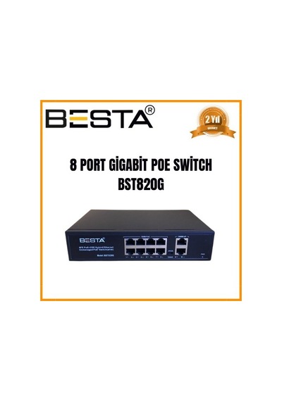 Büro Ev Ofis Cihazları İçin 8port 10/100/1000mbps Gb Poe Tip Switch