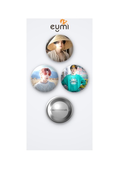 Bts Yoongi 3'lü Metal Rozet Seti 58mm İğneli Buton Çanta Yaka Rozeti Çok Renkli