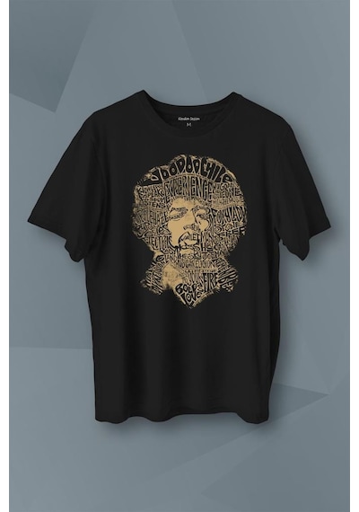 Jimi Hendrix Rock Heavy Blues Gitar Baskılı Tişört Unisex T-shirt 001