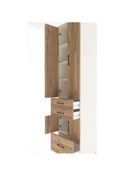 Hyperion Dolap 5 Raflı 3 Çekmeceli 4 Kapaklı 60x44x243 Aytaşı-çam Aytası