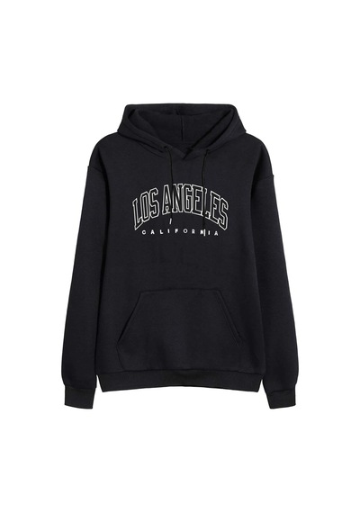 Uyguntarz Unisex Los Angles Baskılı Sweatshirt siyah