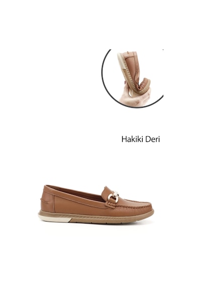 Gönderi(R) Gönderi R Taba Antik Tokalı Rok Hakiki Deri Comfort Loafer Taba Antik