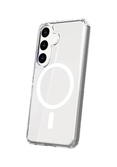 Newface - 544 - Samsung Galaxy Uyumlu S24 Kılıf Magneticsafe Şeffaf Silikon - Csmo-tex - - Şeffaf
