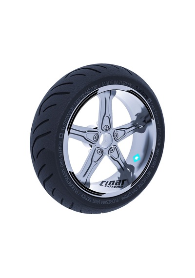 Double Stripe Tasarımlı Jet Siyah Jant Şeridi Sticker Çınar Extreme