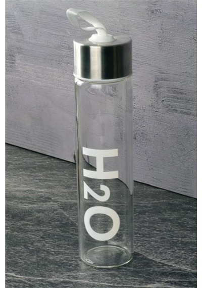Tohana metal Kapaklı Cam Matara 450 ml Beyaz H2O81455