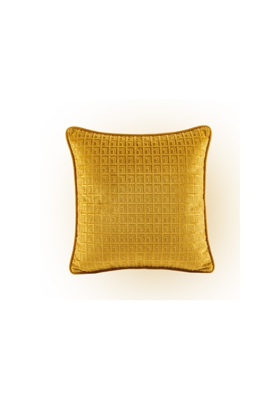 "frame" Kadife Dokulu Kırlent Kılıfları - 45x45 Hardal