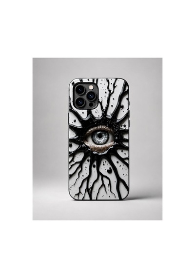 İphone 16 Plus Uyumlu Göz Desenli Telefon Kılıfı Gri - 914778404 Gri