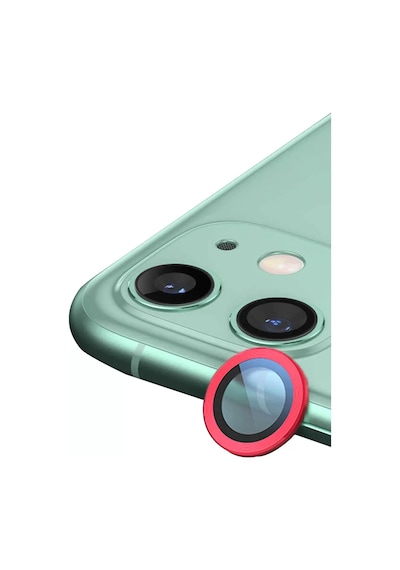 Newface Apple  Uyumlu  iPhone 12 Raze Metal Kamera Lens - Kırmızı,