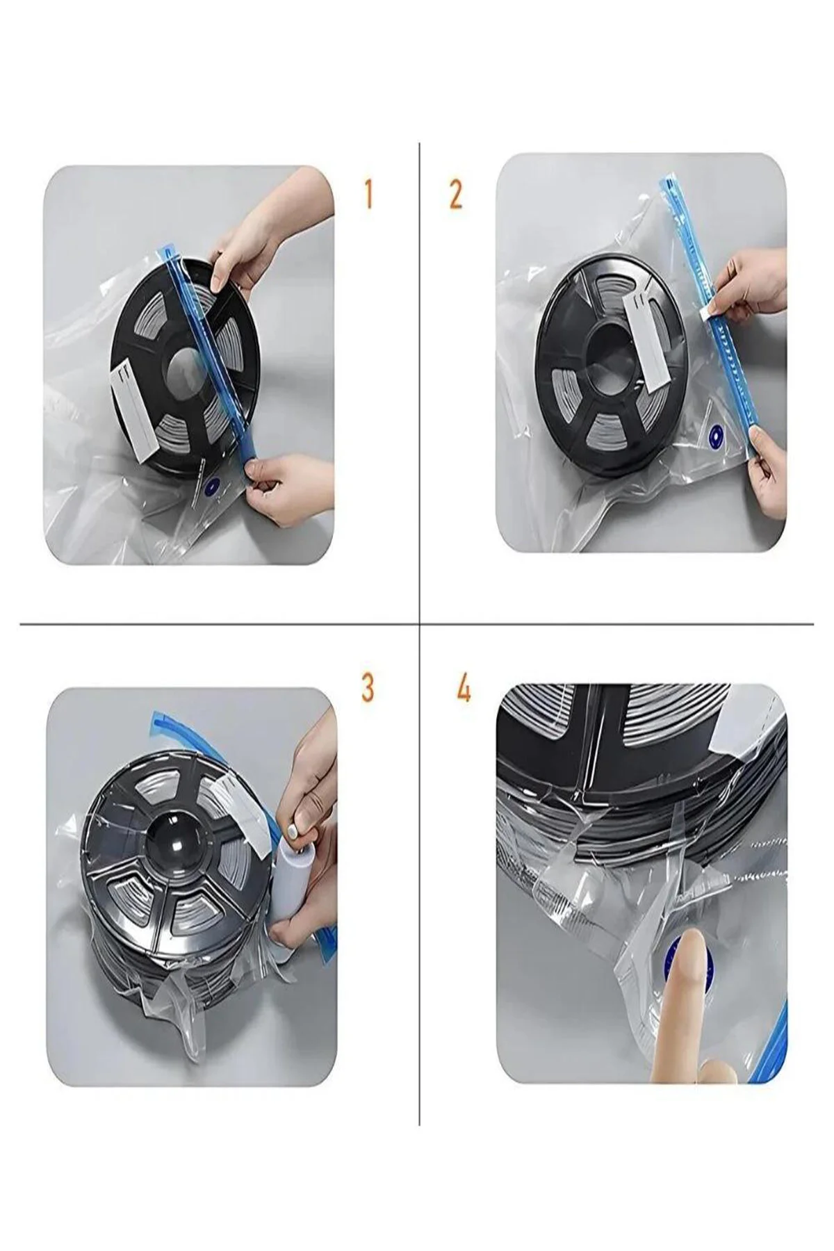 Filament Saklama Poşeti Ve Vakum Pompa Kiti - 5 Poşet 5 Poşet 1 Vakum