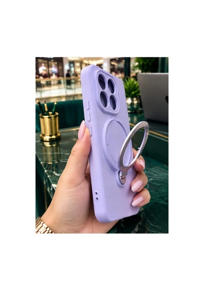 Mi 15 T Pro İle Uyumlu 360 Derece Dönebilen Kalın Metal Magsafe Halka Stantlı İçi Kadife Korumalı Ultra Lüx Premium Silikon Kılıf Lila Mi 15 T Pro İle Uyumlu 360 Derece Dönebilen Kalın Metal Magsafe Halka Stantlı İçi Kadife Korumalı Ultra Lüx Premium Silikon Kılıf Lila
