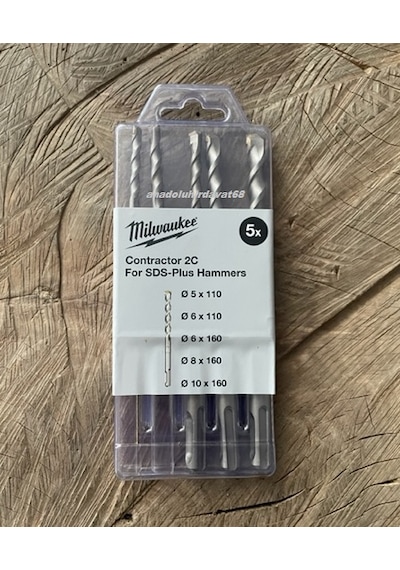 Milwaukee Sds Plus Beton Delme Ucu Duvar Mermer Delme Uç Seti 5-6-8-10mm