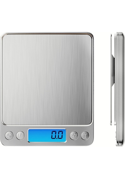 3kg/0.1gr A Kalite Çelik Hassas Elektronik Dijital Kuyumcu Eczane Aktar Mutfak Terazisi-tartısı Gri