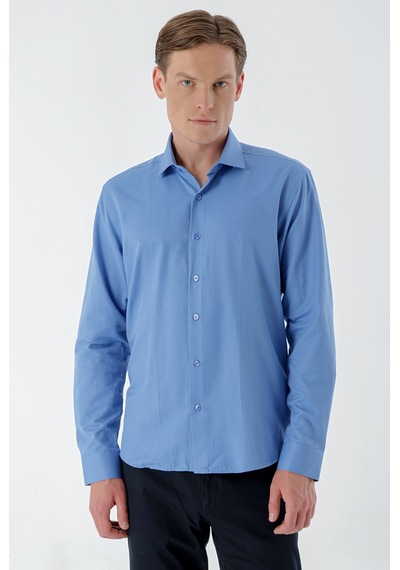 Morven Erkek Mavi Şamre Trend Slim Fit Gömlek 23mc004142300 Mavi