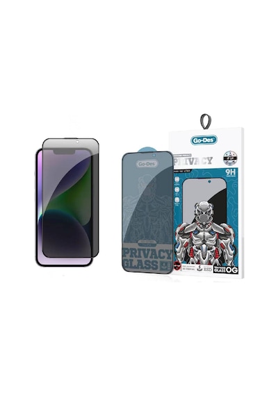 Apple Uyumlu   iPhone 14 Hayalet Ekran Koruyucu Go Des 9d Full Cover Privacy Temperli Cam Koruyucu