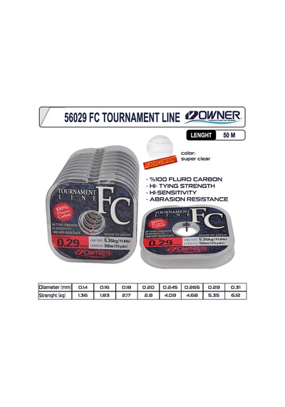 Owner 56029 Tournament Fc Fluorocarbon Misina 50m 0,26