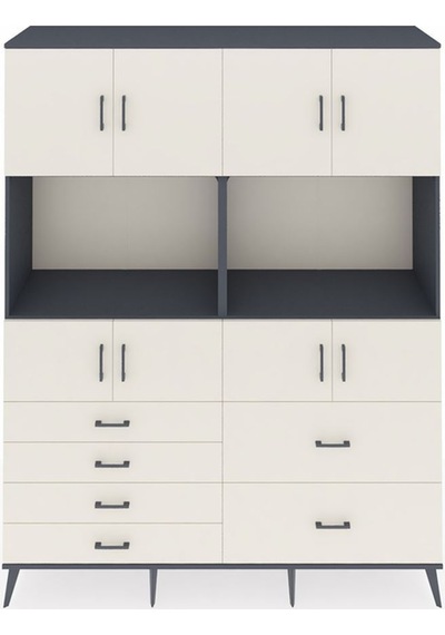 Hyperion Gardrop 8 Raflı 6 Çekmeceli 8 Kapaklı 176x44x221 Antrasit-aytaşı Aytaşı Hyperion Gardrop 8 Raflı 6 Çekmeceli 8 Kapaklı 176x44x221 Antrasit-aytaşı Aytaşı