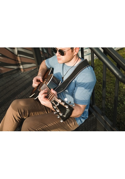 Levy's Leathers Tereyağı Çift Dikiş 6,35 Cm Genişliğinde Giysi Deri Gitar Askısı Deluxe Seri - Kahverengi M17bds-brn