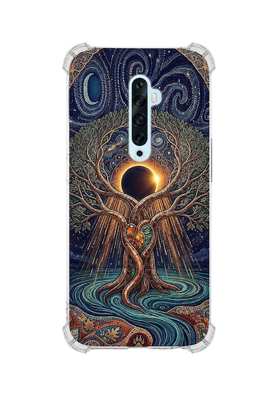 Printify Oppo Reno2z İle Uyumlu Simya Serisi Kozmik Denge Tasarımlı Uv Baskılı Köşe Korumalı Antişok Kılıf Şeffaf