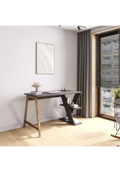Lagomood Olivia Çalışma Masası 120 Cm Antrasit Ceviz Antrasit - Ceviz