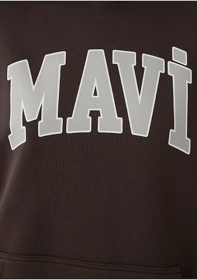 Mavi Logo Baskılı Kapüşonlu Kahverengi Sweatshirt 1600361-70222