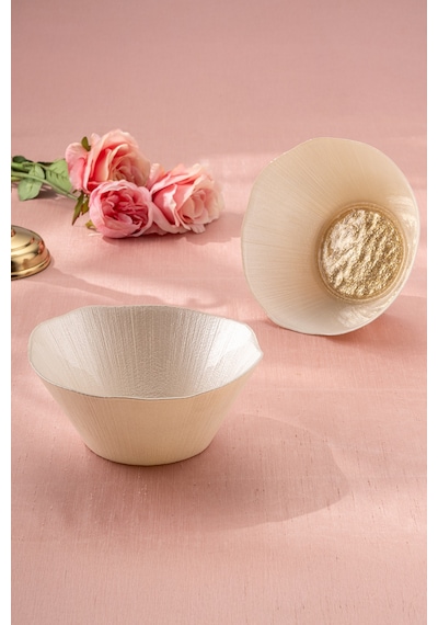 Emsan Golden 2 Parça Cam Konik Kase 21 Cm Gold