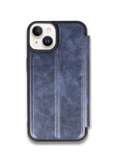 Newface - 336 -  Apple iPhone Uyumlu 14 Kılıf Flip Cover - Ece-umay - - Lacivert