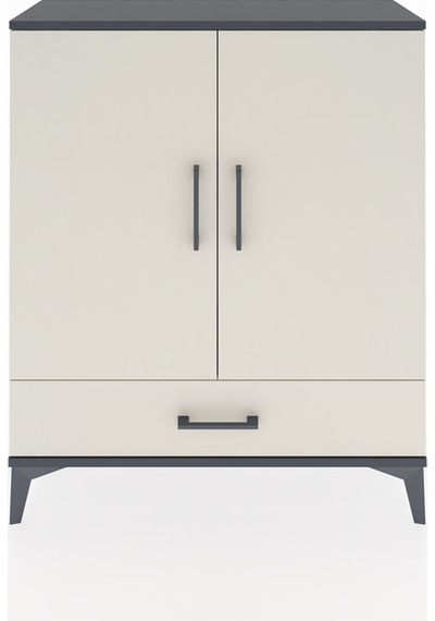 Arges Şifonyer 2 Raflı Tek Çekmeceli 2 Kapaklı 88x30x106 Antrasit-aytaşı Antrasit