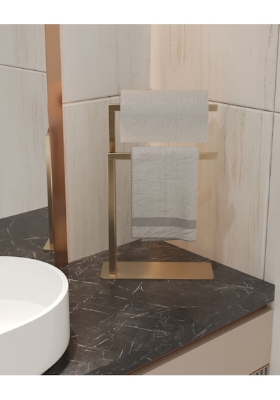 Aju Havluluk Tezgah Üzeri Kağıt Havluluk Ev Banyo Dekorasyonu Paslanmaz Metal Montaj Gerektirmez Gold Gold