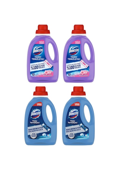 Domestos Yüzey Temizleyici 1500 Ml Bahar Ve Okyanus 4 Lü Karma Paket 4'lü Set
