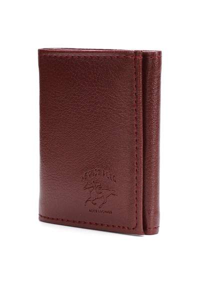 Newish Polo Erkek Deri Kağıt Para Hazneli Kartlık Ve Cüzdan New426 Bordo
