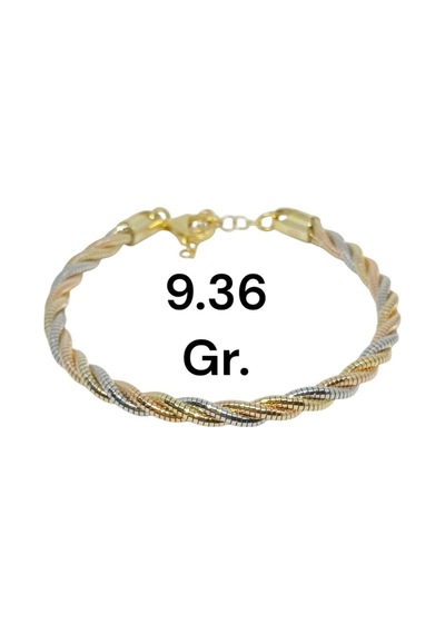 925 Ayar Üç Renkli Burma Model Kadın Gümüş Bileklik Gümüş Gold Rose Gold Gümüş