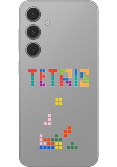Galaxy S24 Uyumlu Şeffaf Kılıf 3 Tetris Tasarımlı