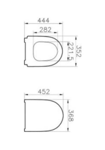 VitrA Sento Klozet Kapağı 130-070-009 Slim - Duroplast - Üstten Sıkmalı - Yavaş Kapanır - Metal Menteşeli - Siyah