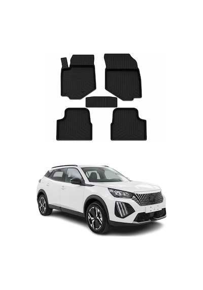 Peugeot 2008 - 3 2024-2026 Uyumlu 4d Havuzlu Paspas Kauçuk Siyah 5 Parça