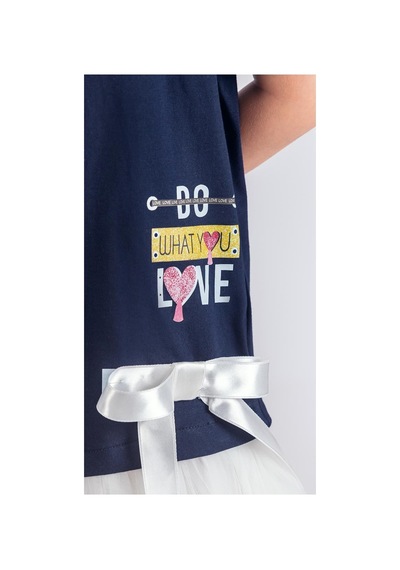Mnk Baby & Kids Tütü Etekli Yazlık Penye Kız Çocuk Spor Elbise M00703 Lacivert
